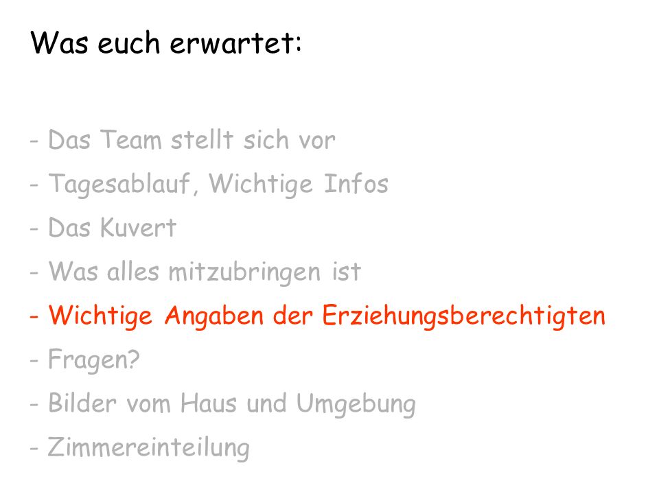 Was euch erwartet: - Das Team stellt sich vor