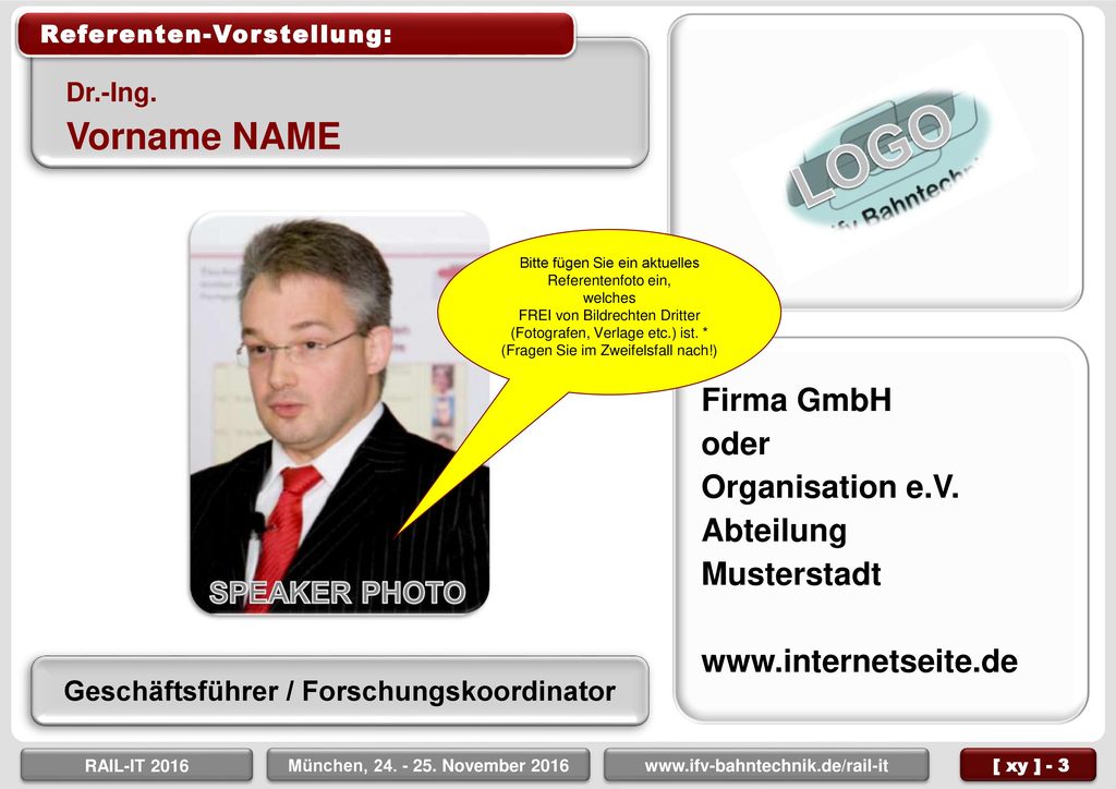 Vorname NAME Firma GmbH oder Organisation e.V. Abteilung Musterstadt