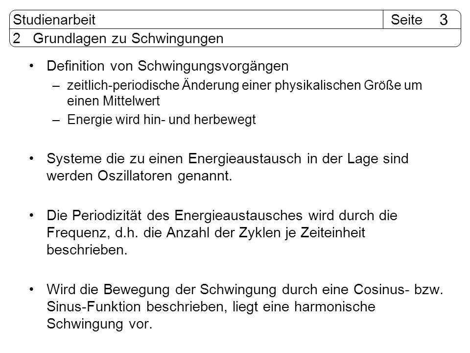 2 Grundlagen zu Schwingungen
