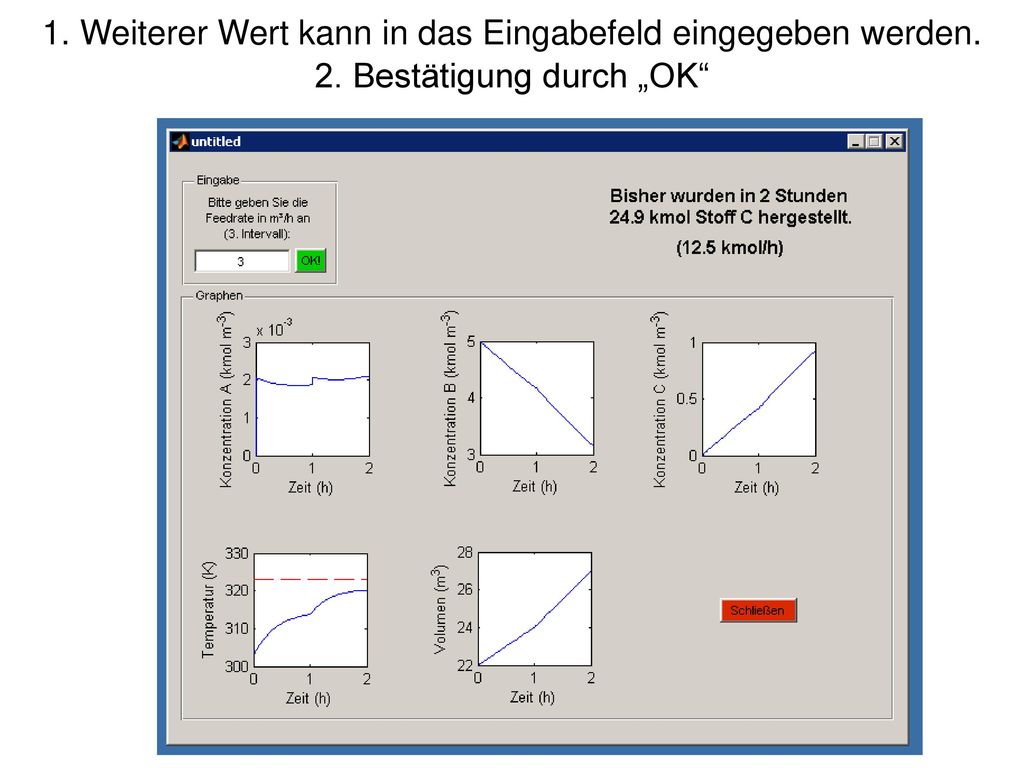 1. Weiterer Wert kann in das Eingabefeld eingegeben werden. 2