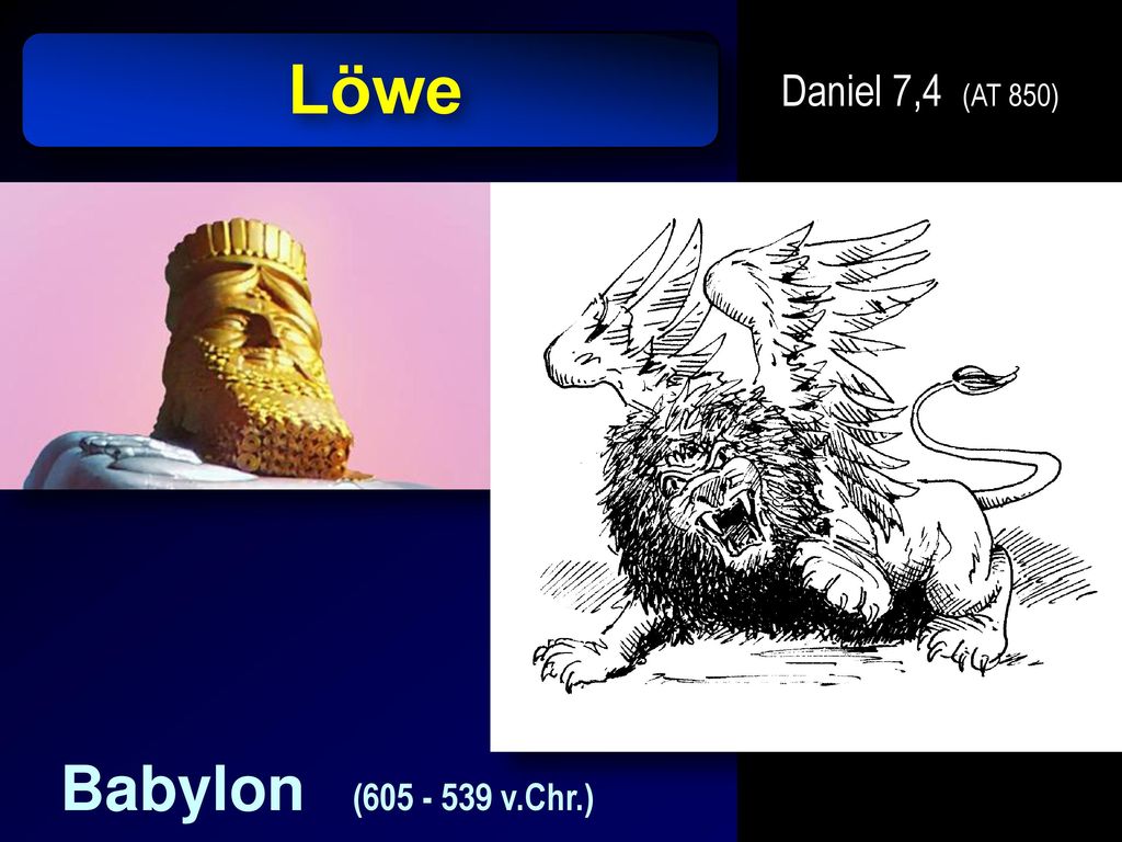 Löwe Daniel 7,4 (AT 850) (Text im Bild) Babylon ( v.Chr.)