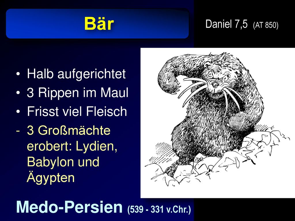 Bär Medo-Persien ( v.Chr.) Halb aufgerichtet 3 Rippen im Maul