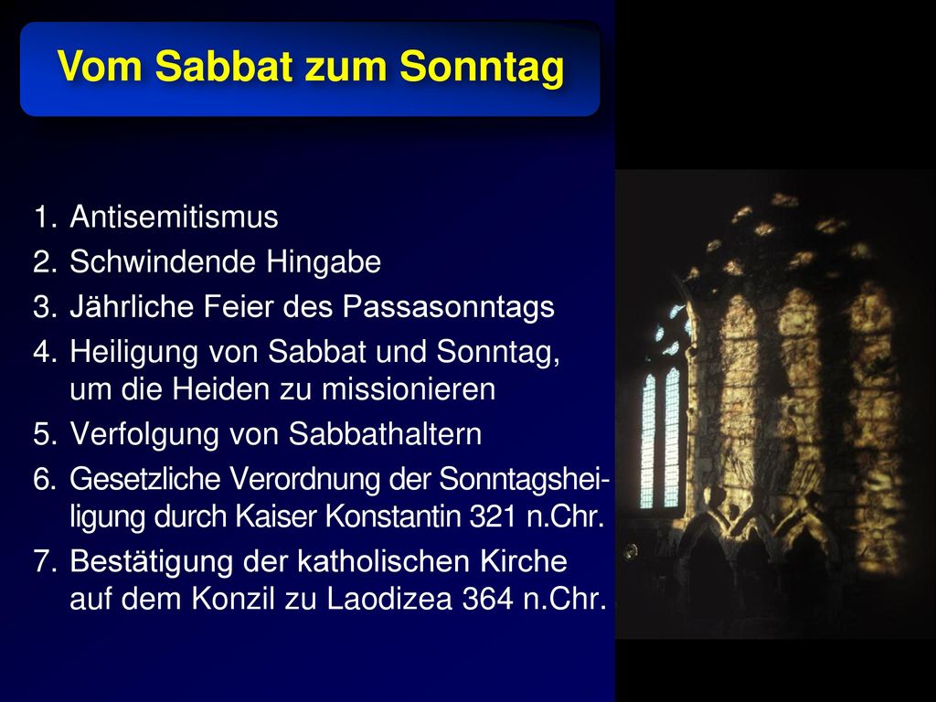 Vom Sabbat zum Sonntag Antisemitismus Schwindende Hingabe