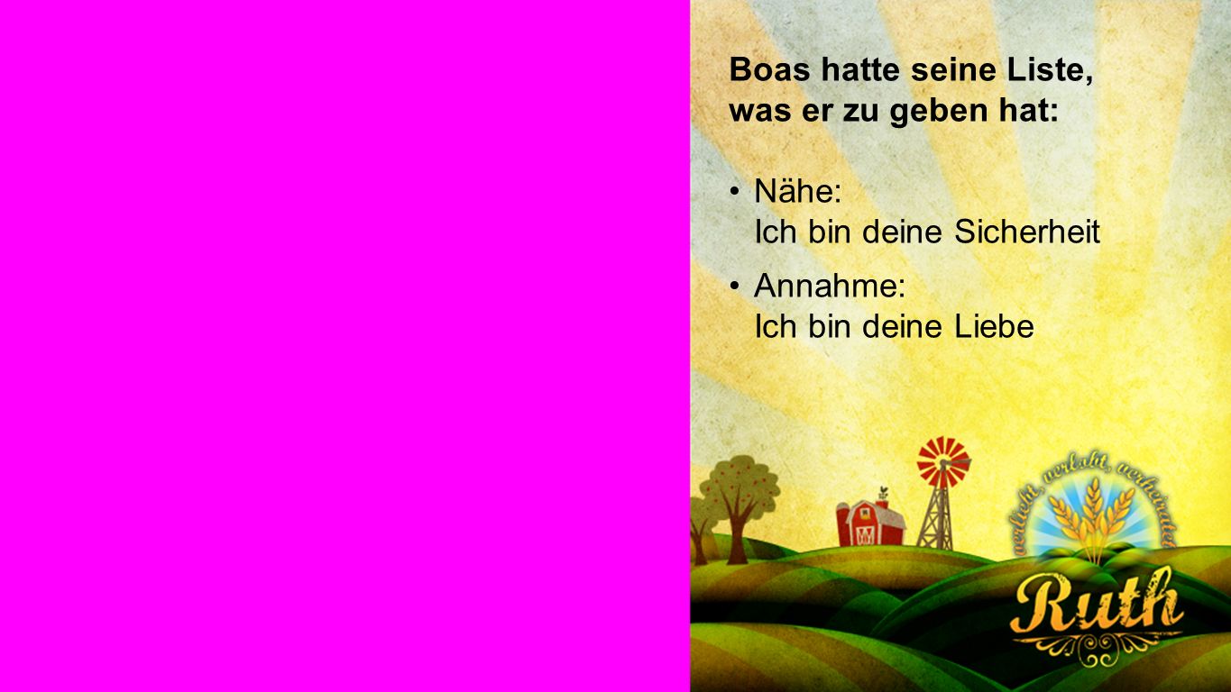Boas Boas hatte seine Liste, was er zu geben hat:
