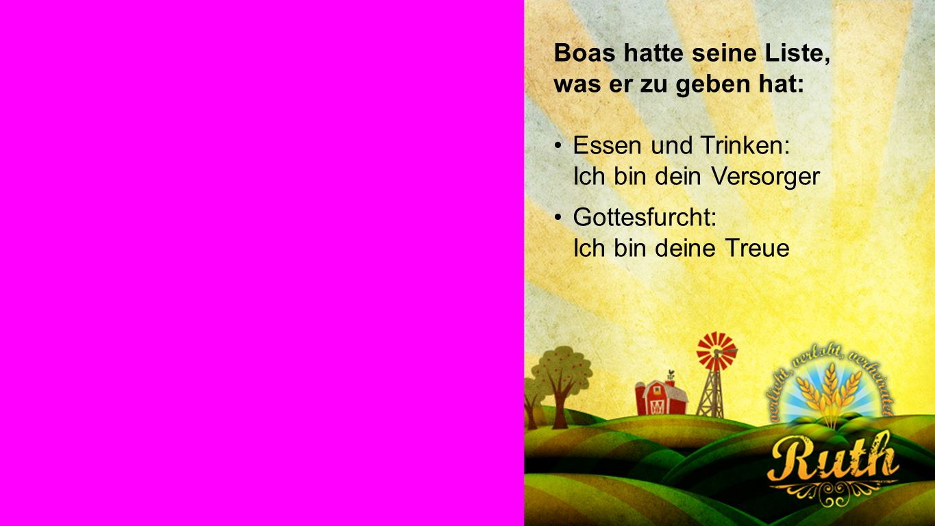 Boas Boas hatte seine Liste, was er zu geben hat: