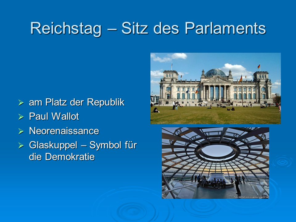 Reichstag – Sitz des Parlaments