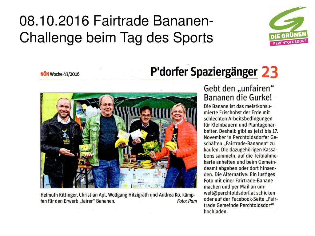 Fairtrade Bananen-Challenge beim Tag des Sports