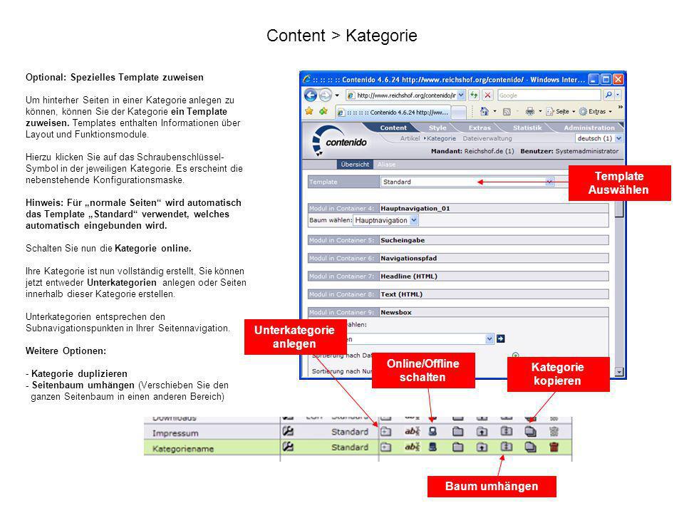 Content > Kategorie