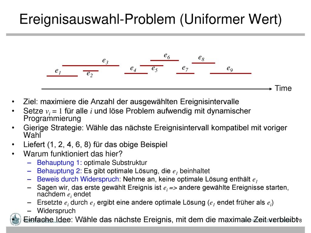 Ereignisauswahl-Problem (Uniformer Wert)