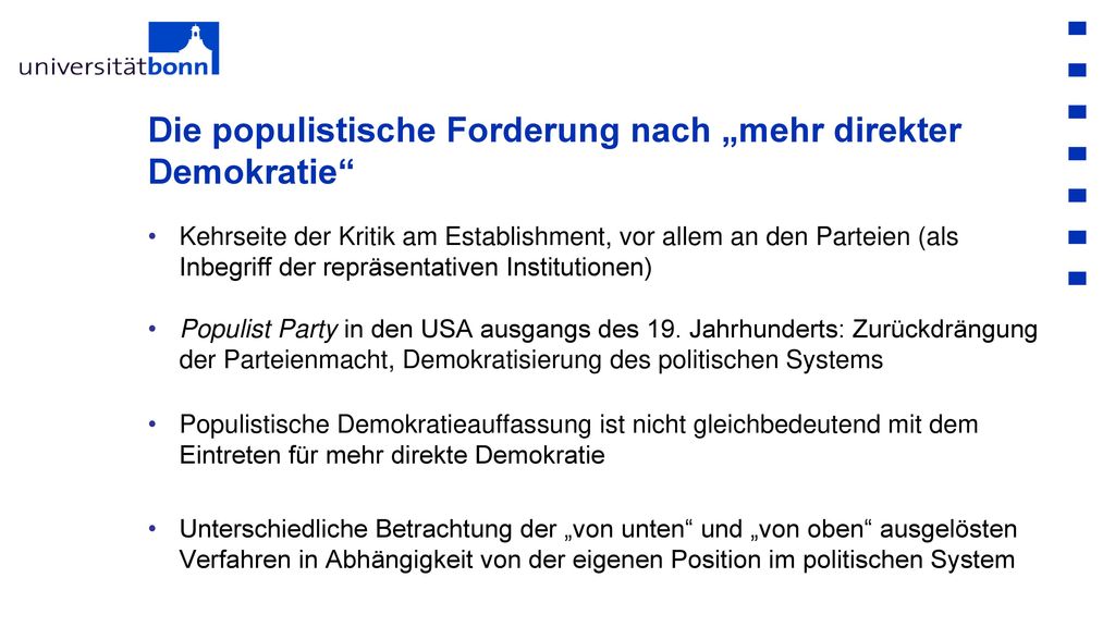 Die populistische Forderung nach „mehr direkter Demokratie
