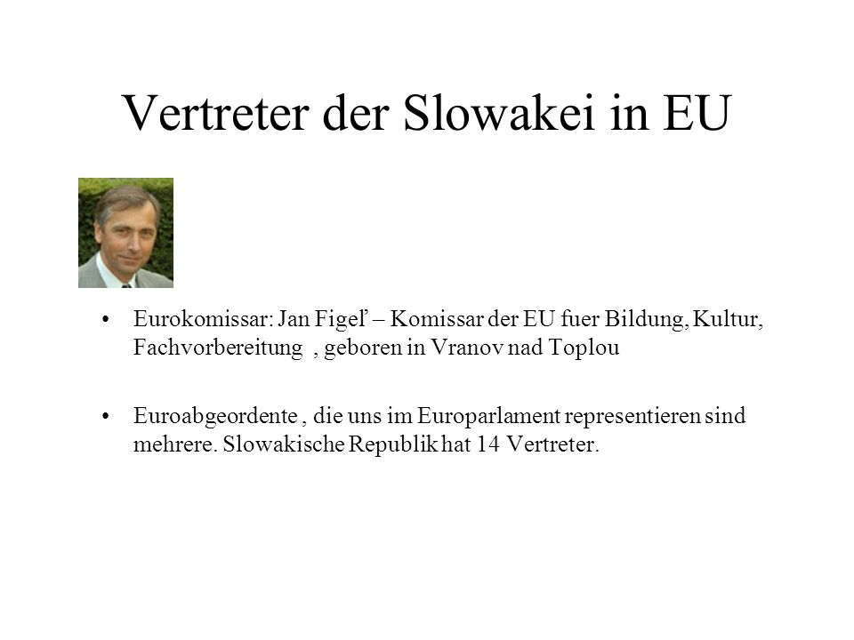 Vertreter der Slowakei in EU