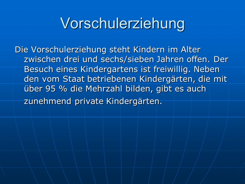 Vorschulerziehung