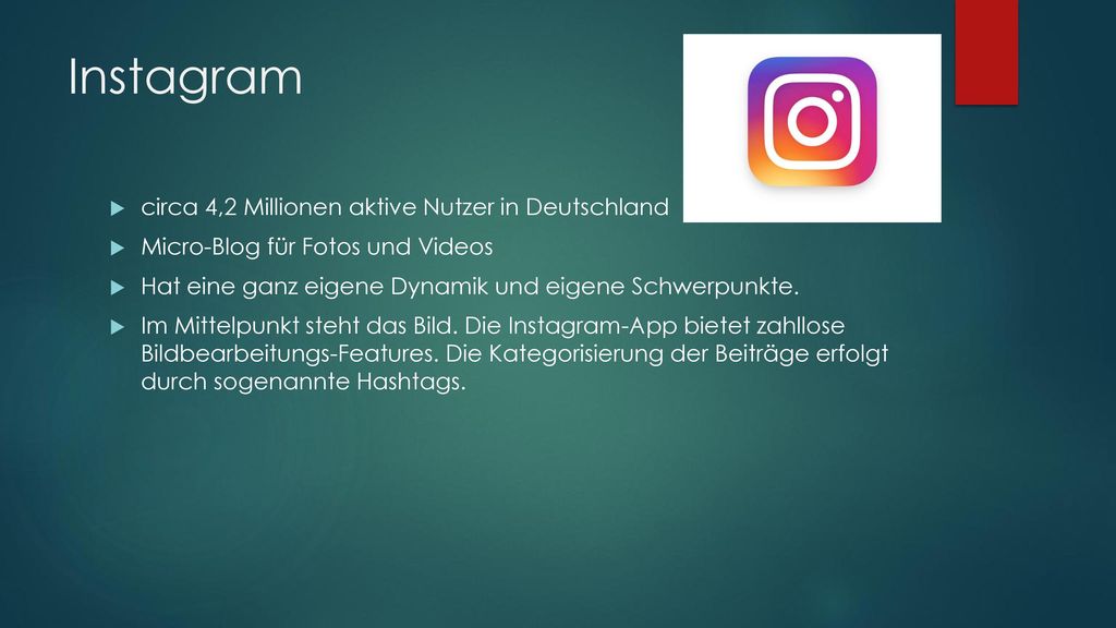Instagram circa 4,2 Millionen aktive Nutzer in Deutschland