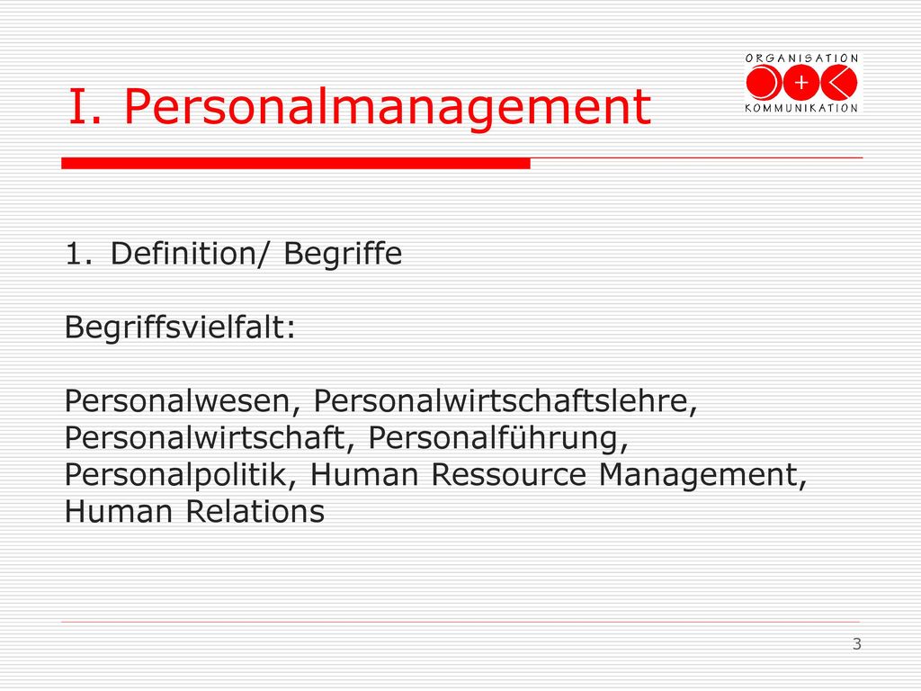 Personalmanagement + Organisation - ppt herunterladen