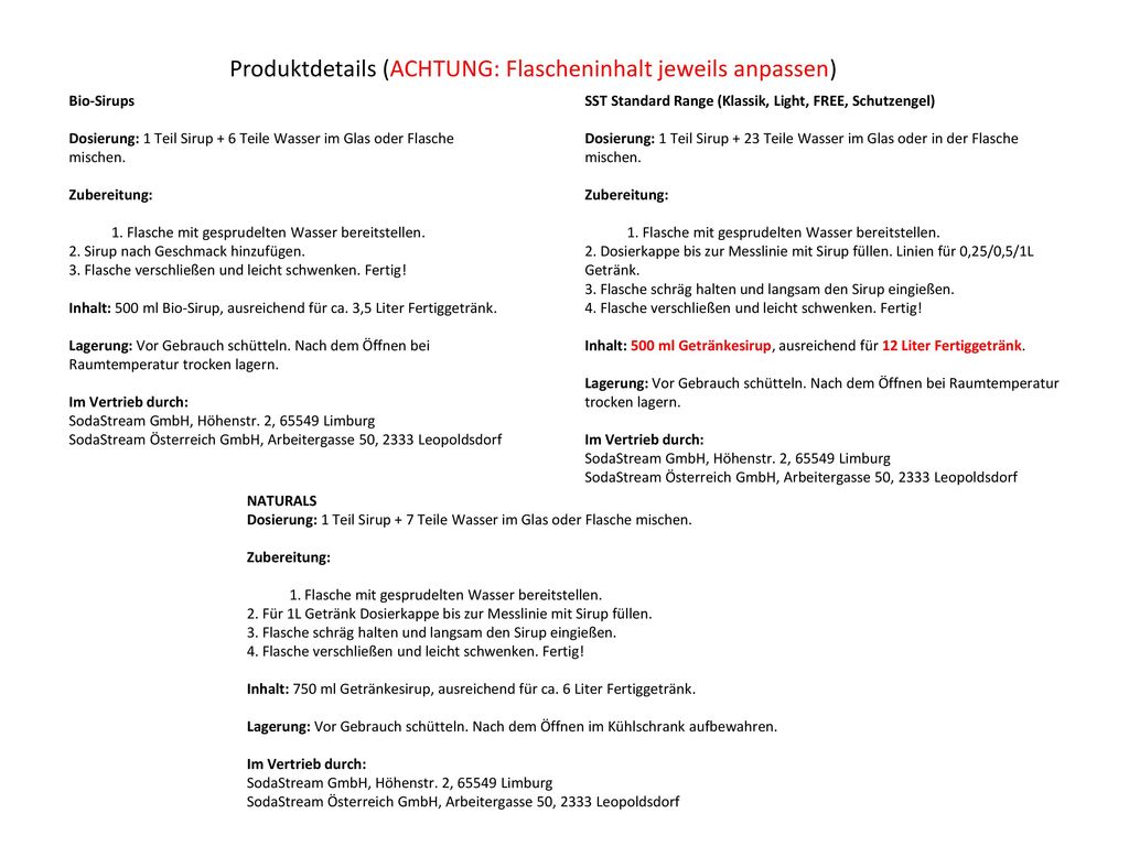 Produktdetails (ACHTUNG: Flascheninhalt jeweils anpassen)