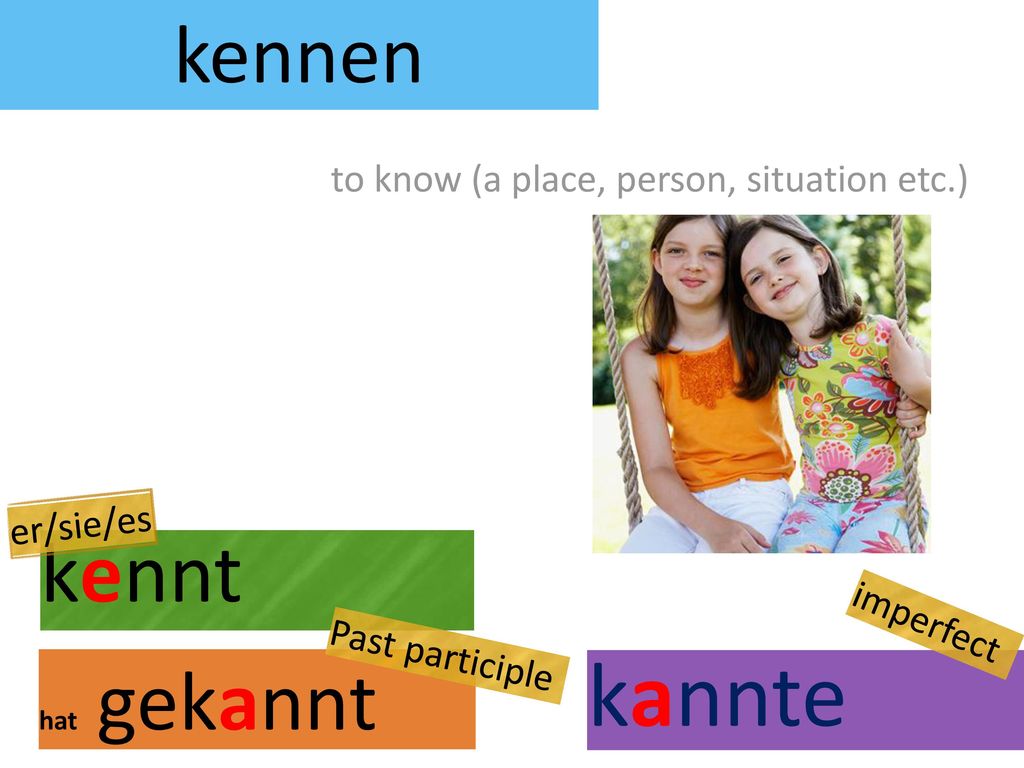 kannte kennt kennen to know (a place, person, situation etc.)