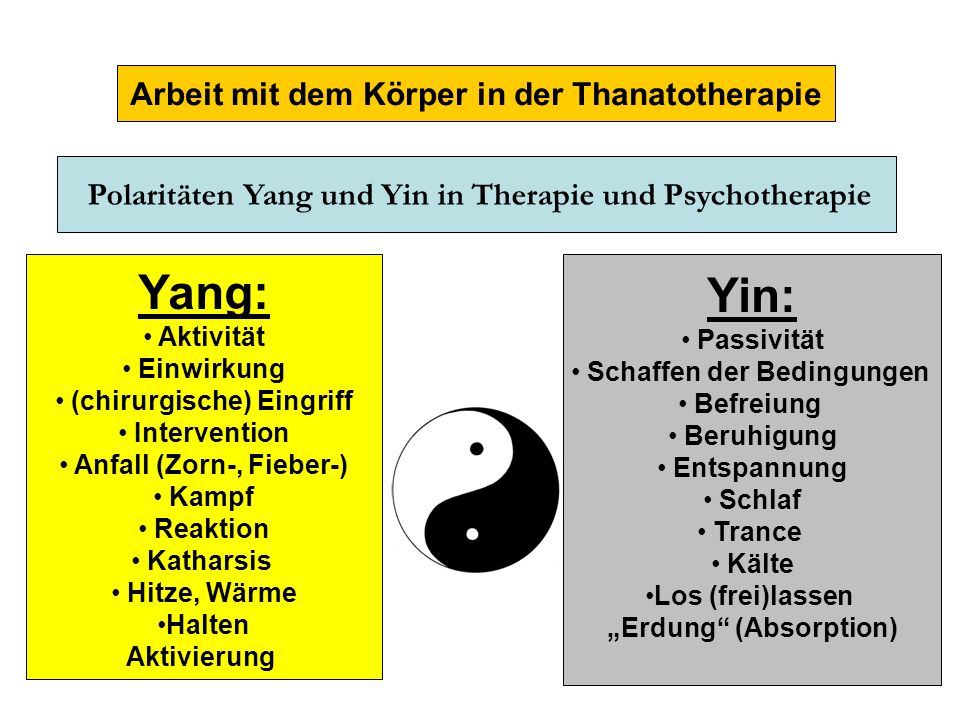 Yang: Yin: Arbeit mit dem Körper in der Thanatotherapie Aktivität