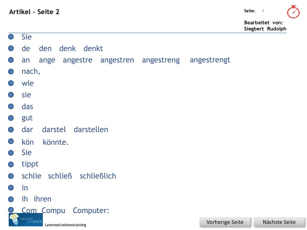 Sie de den denk denkt an ange angestre angestren angestreng