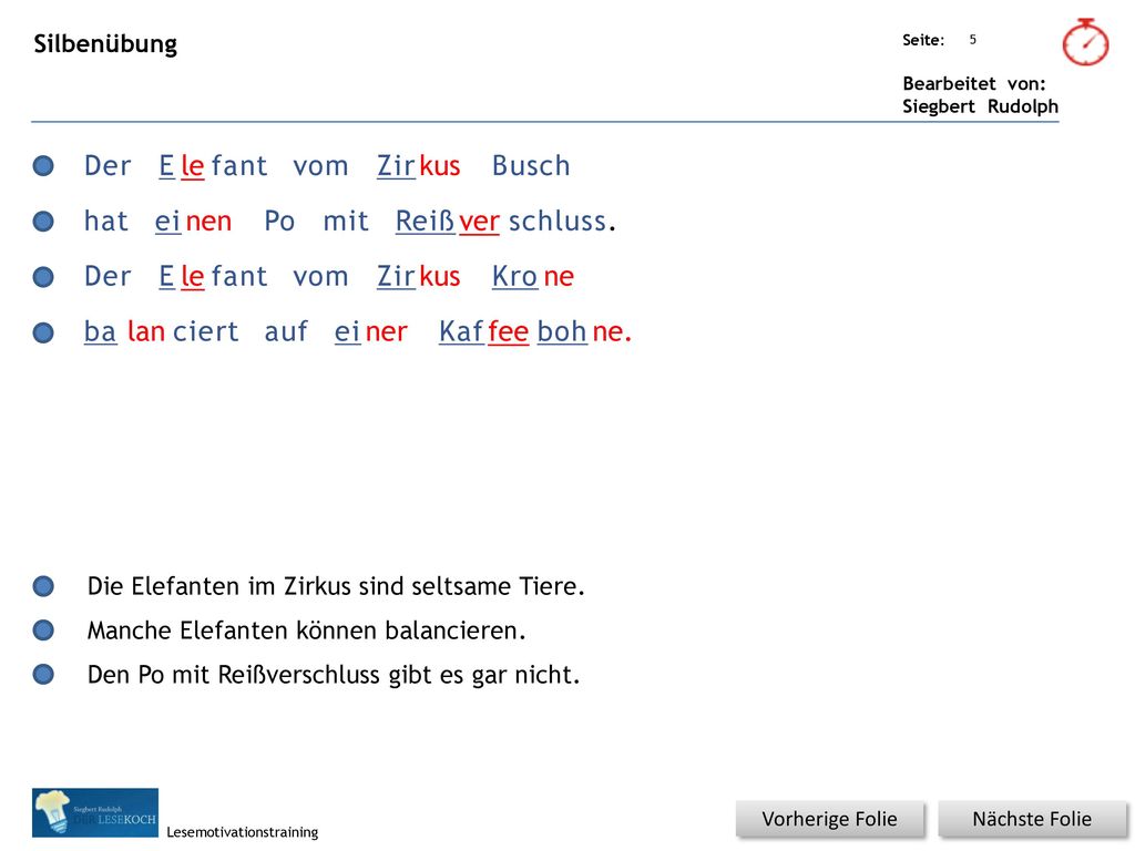 Der E le fant vom Zir kus Busch hat ei nen Po mit Reiß ver schluss.