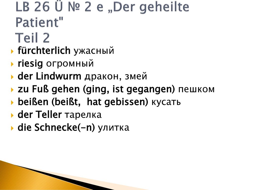 LB 26 Ü № 2 e „Der geheilte Patient Teil 2