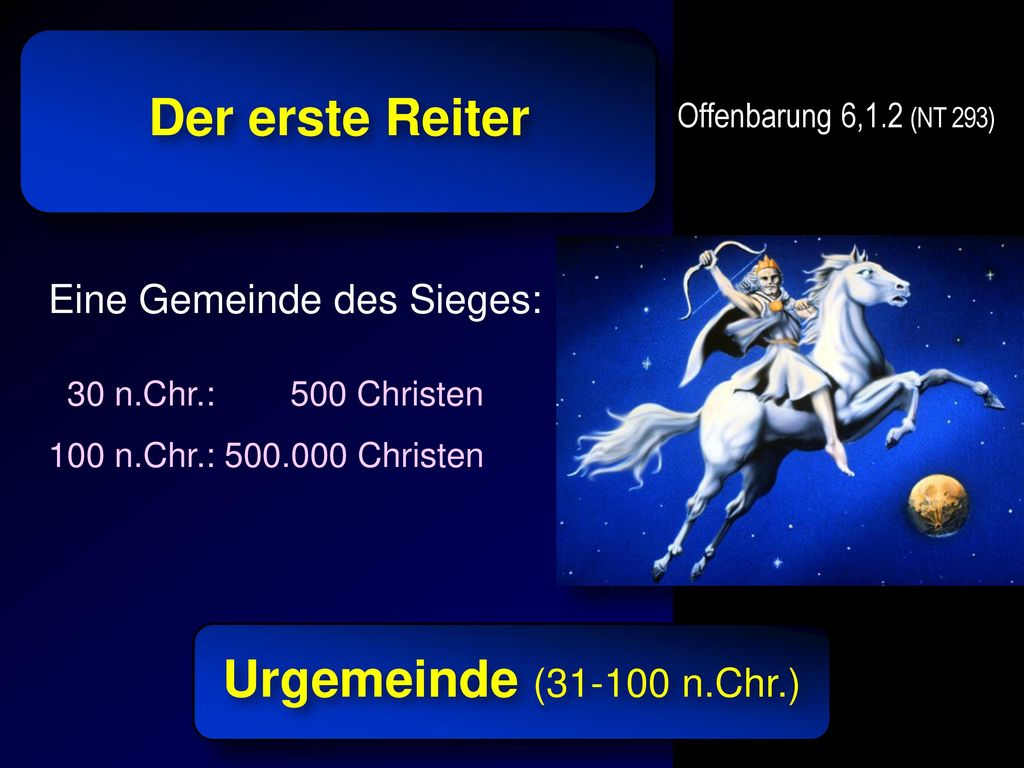 Der erste Reiter Urgemeinde ( n.Chr.) Eine Gemeinde des Sieges: