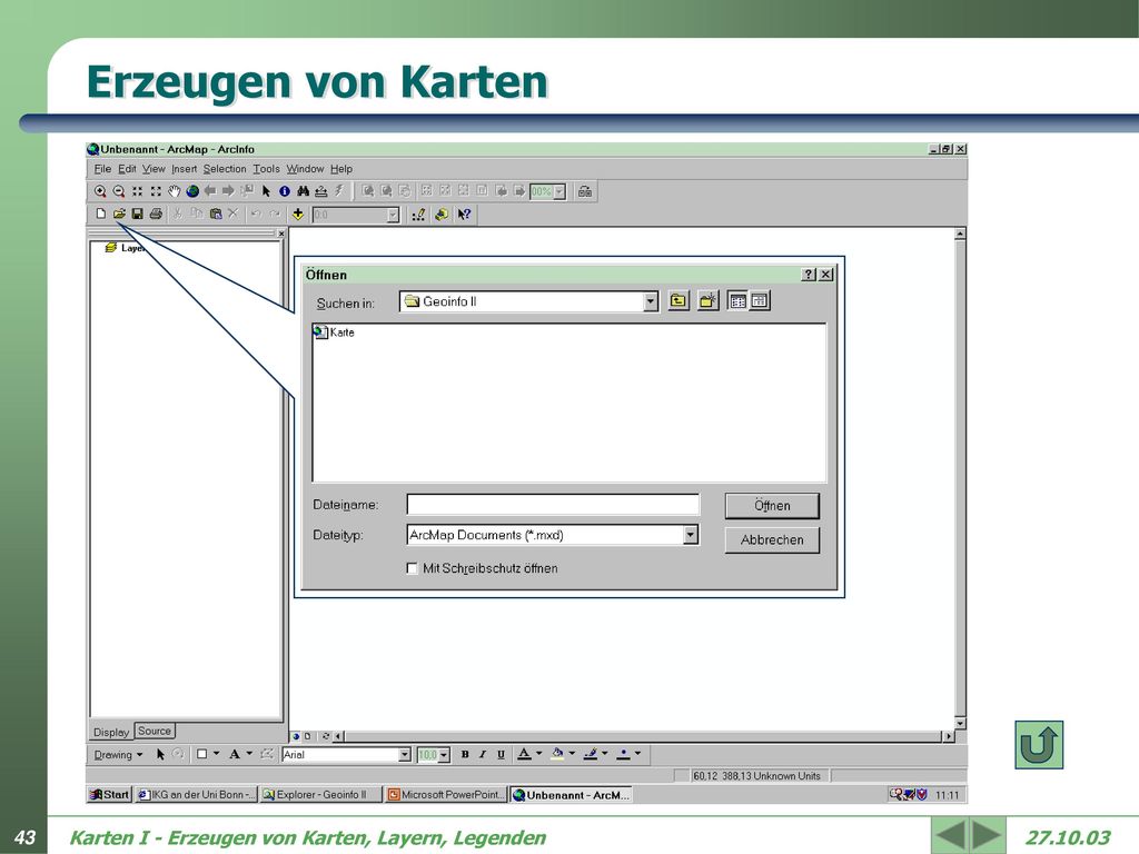Erzeugen von Karten Karten I - Erzeugen von Karten, Layern, Legenden