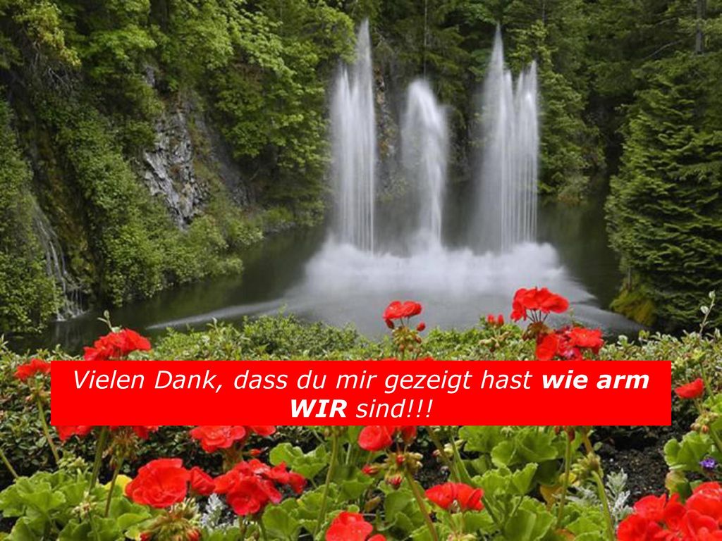 Vielen Dank, dass du mir gezeigt hast wie arm WIR sind!!!
