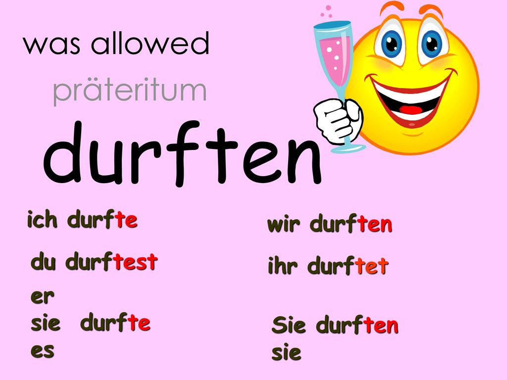 durften was allowed präteritum ich durfte wir durften du durftest