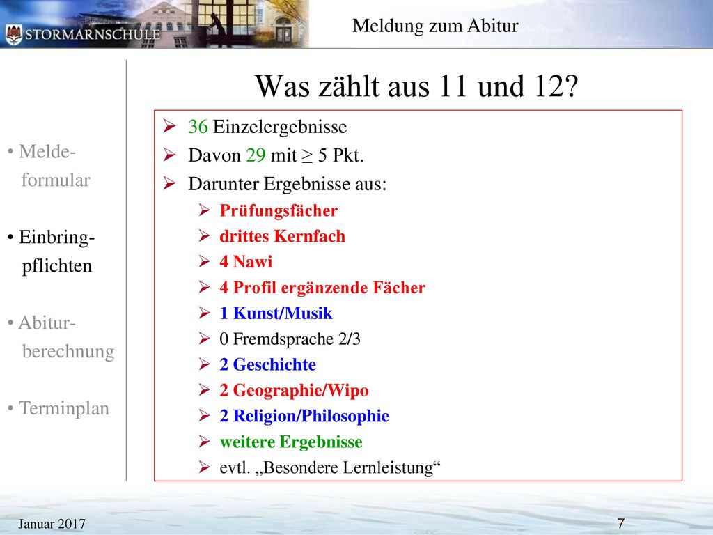 Was zählt aus 11 und Einzelergebnisse Davon 29 mit ≥ 5 Pkt.