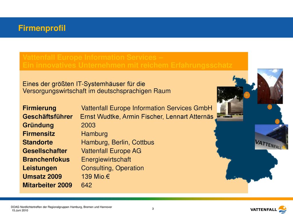 Firmenprofil Vattenfall Europe Information Services – Ein innovatives Unternehmen mit reichem Erfahrungsschatz.