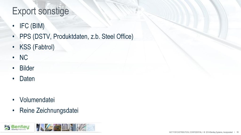 Export sonstige IFC (BIM) PPS (DSTV, Produktdaten, z.b. Steel Office)