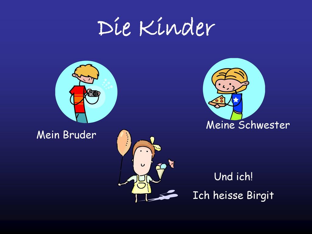 Die Kinder Meine Schwester Mein Bruder Und ich! Ich heisse Birgit