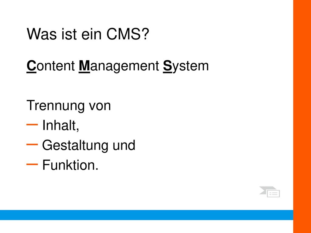 Was ist ein CMS Content Management System Trennung von Inhalt,
