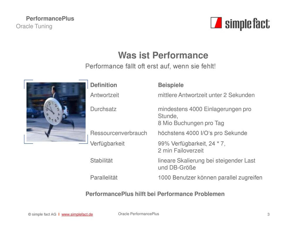 Was ist Performance Performance fällt oft erst auf, wenn sie fehlt!