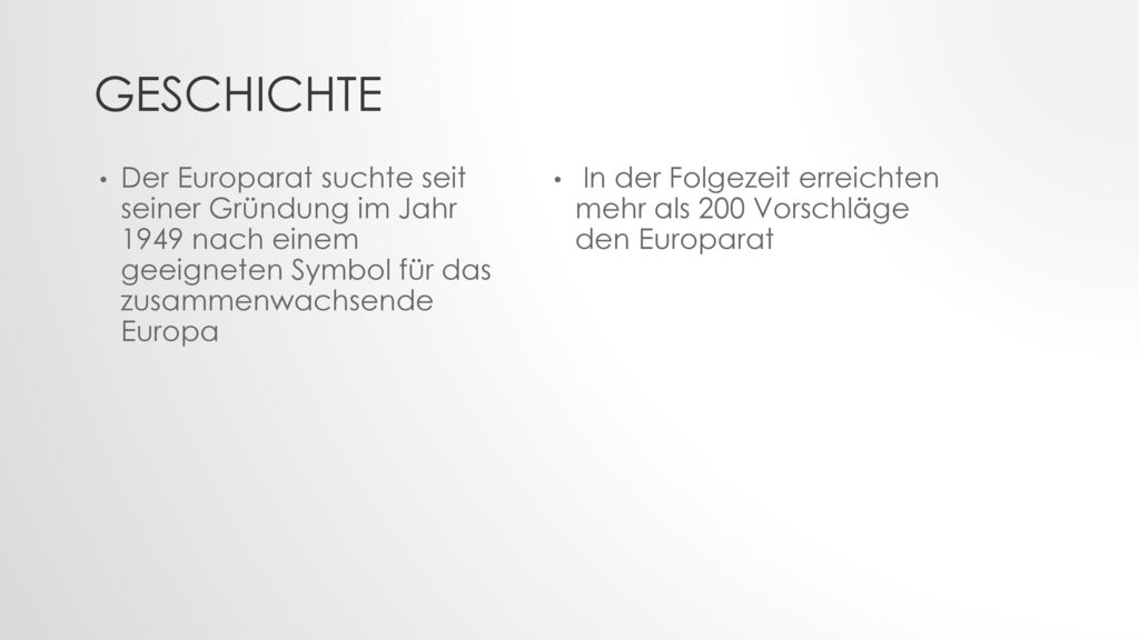GESCHICHTE Der Europarat suchte seit seiner Gründung im Jahr 1949 nach einem geeigneten Symbol für das zusammenwachsende Europa.