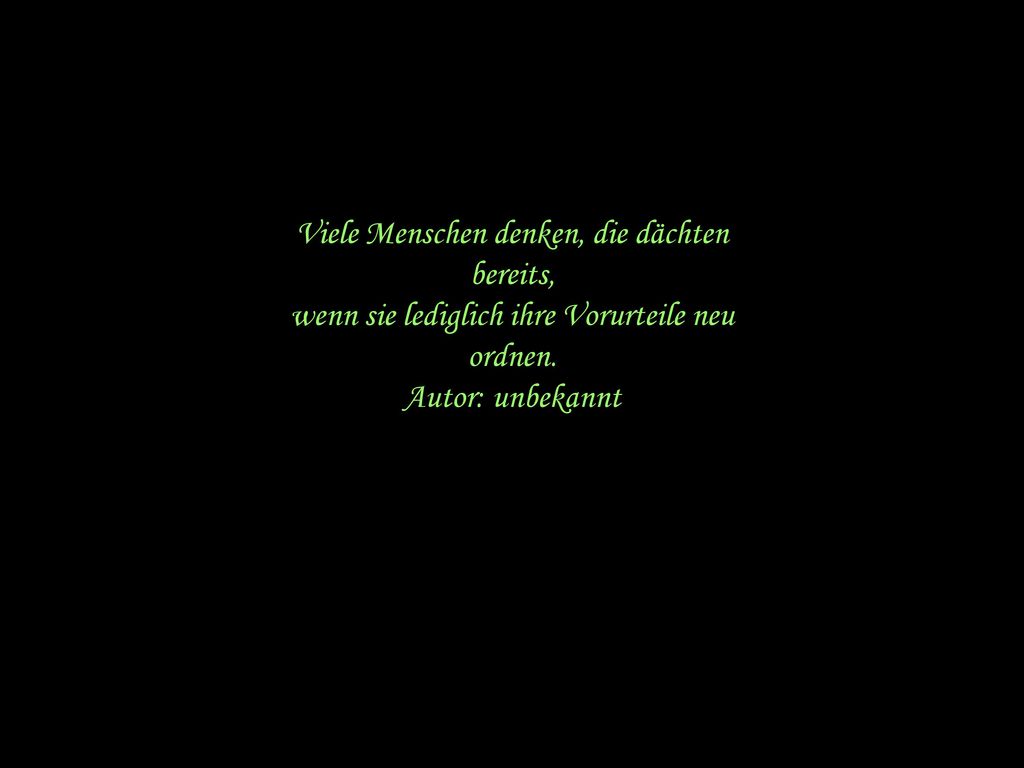 Viele Menschen denken, die dächten bereits, wenn sie lediglich ihre Vorurteile neu ordnen.