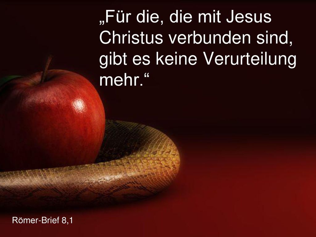 „Für die, die mit Jesus Christus verbunden sind, gibt es keine Verurteilung mehr.