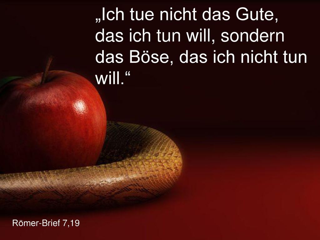 „Ich tue nicht das Gute, das ich tun will, sondern das Böse, das ich nicht tun will.