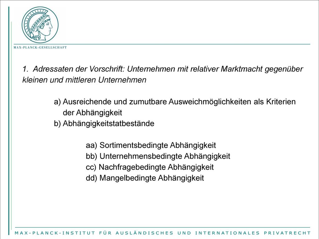1. Adressaten der Vorschrift: Unternehmen mit relativer Marktmacht gegenüber kleinen und mittleren Unternehmen