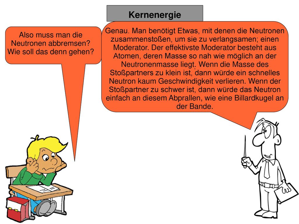 Also muss man die Neutronen abbremsen Wie soll das denn gehen