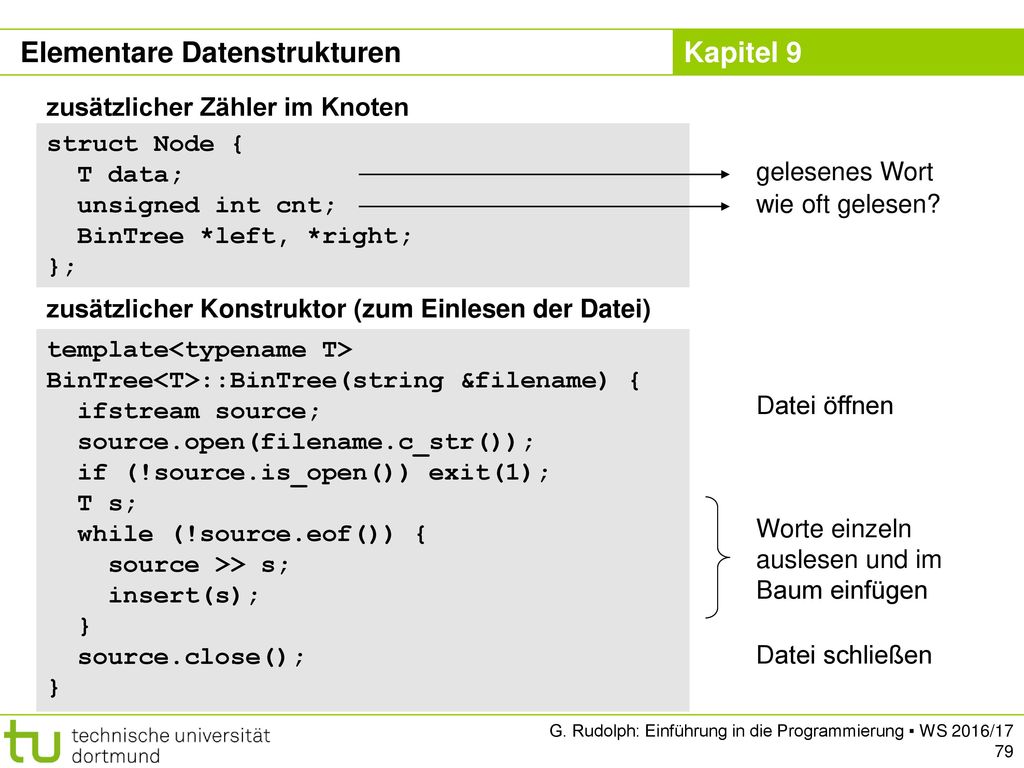 Elementare Datenstrukturen