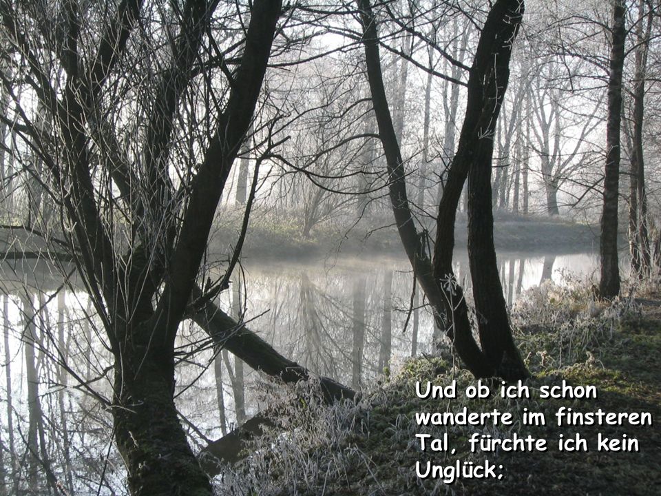 Und ob ich schon wanderte im finsteren Tal, fürchte ich kein Unglück;