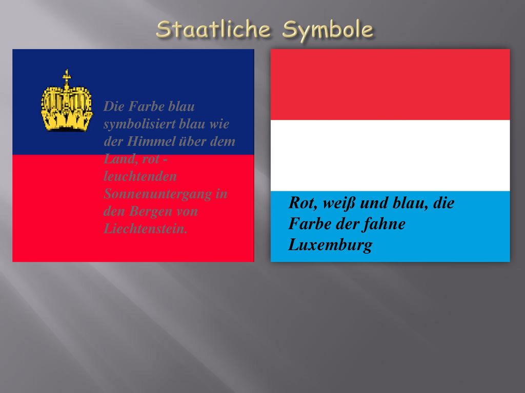 Staatliche Symbole Rot, weiß und blau, die Farbe der fahne Luxemburg