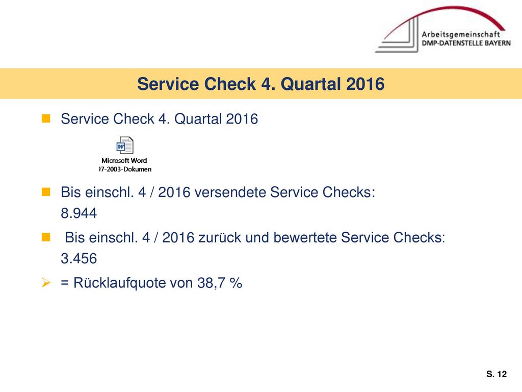 Service Check 4. Quartal 2016 Service Check 4. Quartal 2016