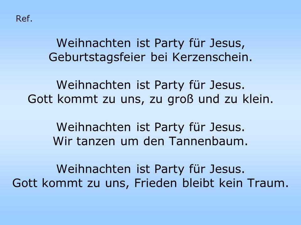 Weihnachten ist Party für Jesus, Geburtstagsfeier bei Kerzenschein.