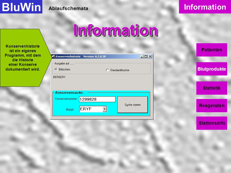 Information BluWin Information Ablaufschemata Patienten Blutprodukte