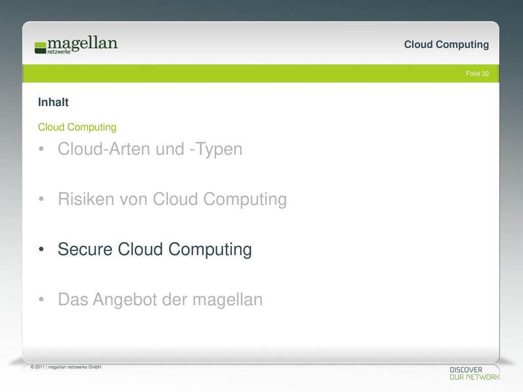 Cloud-Arten und -Typen Risiken von Cloud Computing