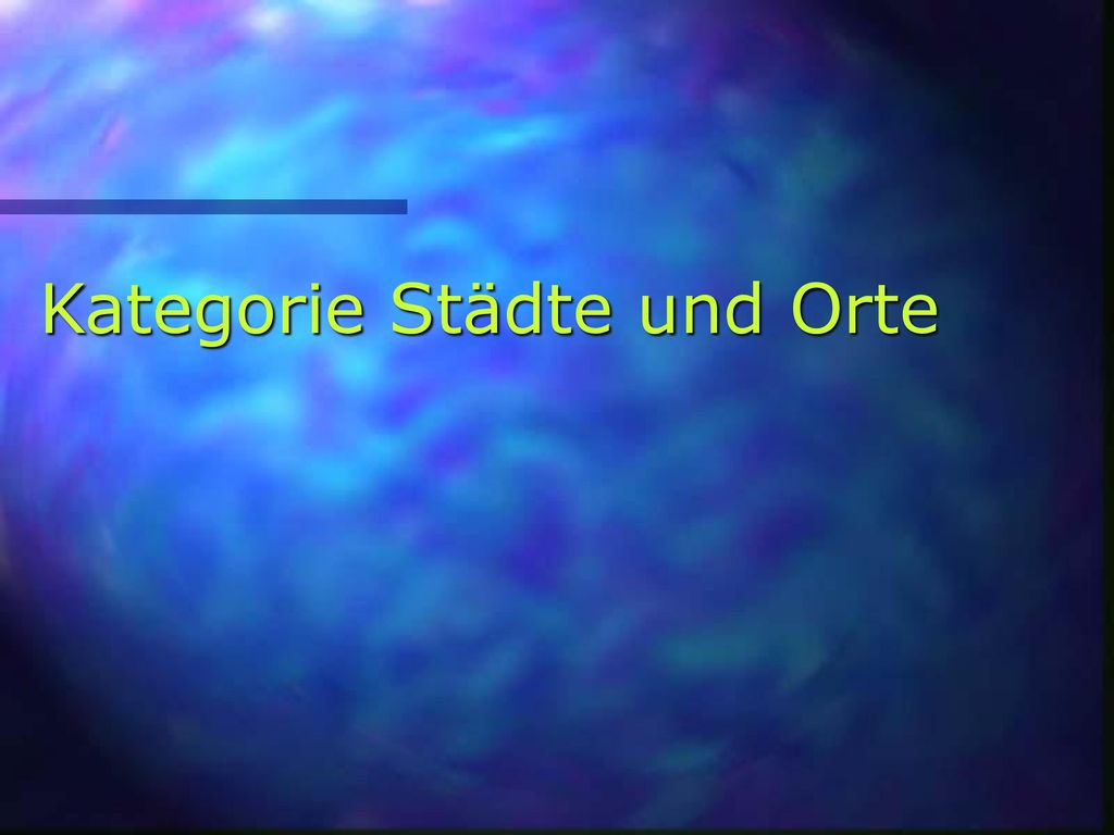 Kategorie Städte und Orte