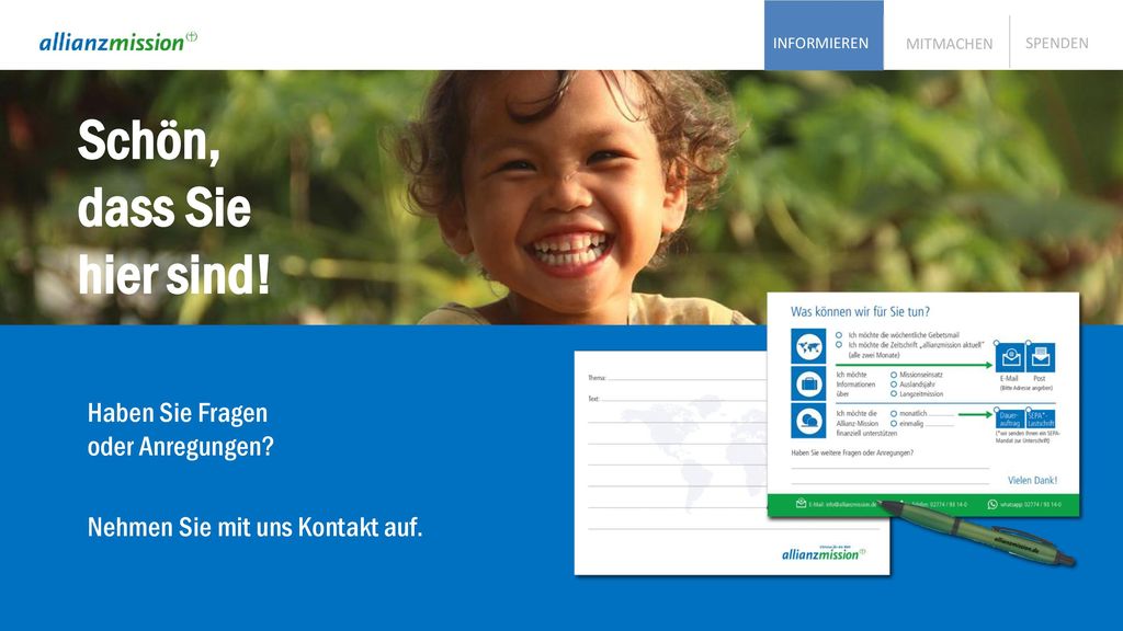Schön, dass Sie hier sind! Haben Sie Fragen oder Anregungen