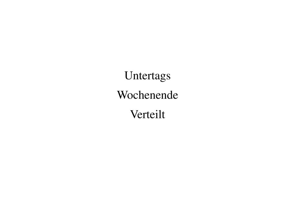Untertags Wochenende Verteilt